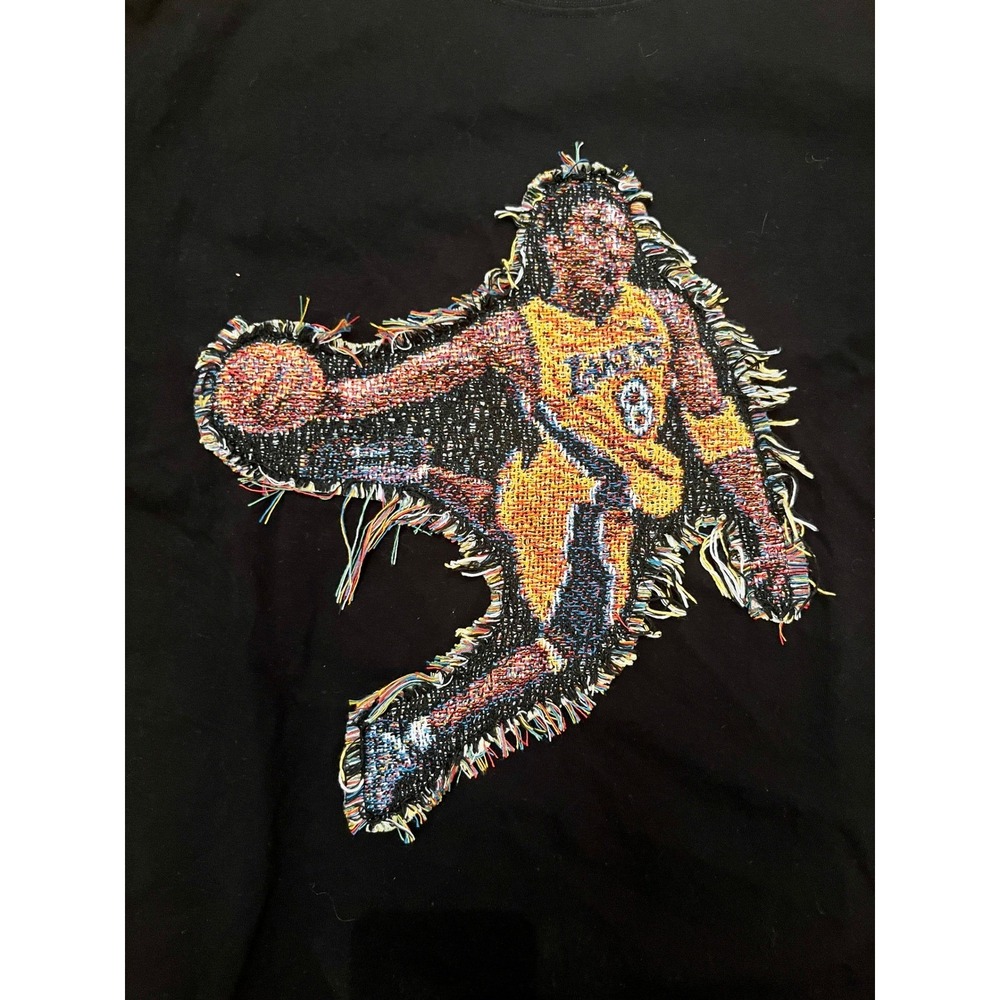 Team Us Sports Club Kobe Bryant Lakers Tapestry Patch Black T-Shirt Mens XL